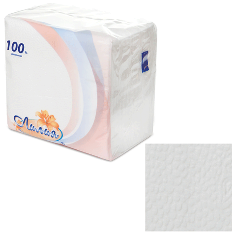 Салфетки бумажные белые100шт/уп