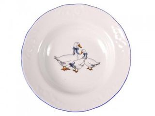 Тарелка глуб. 220мм "Гуси", Добрушский фарфор
