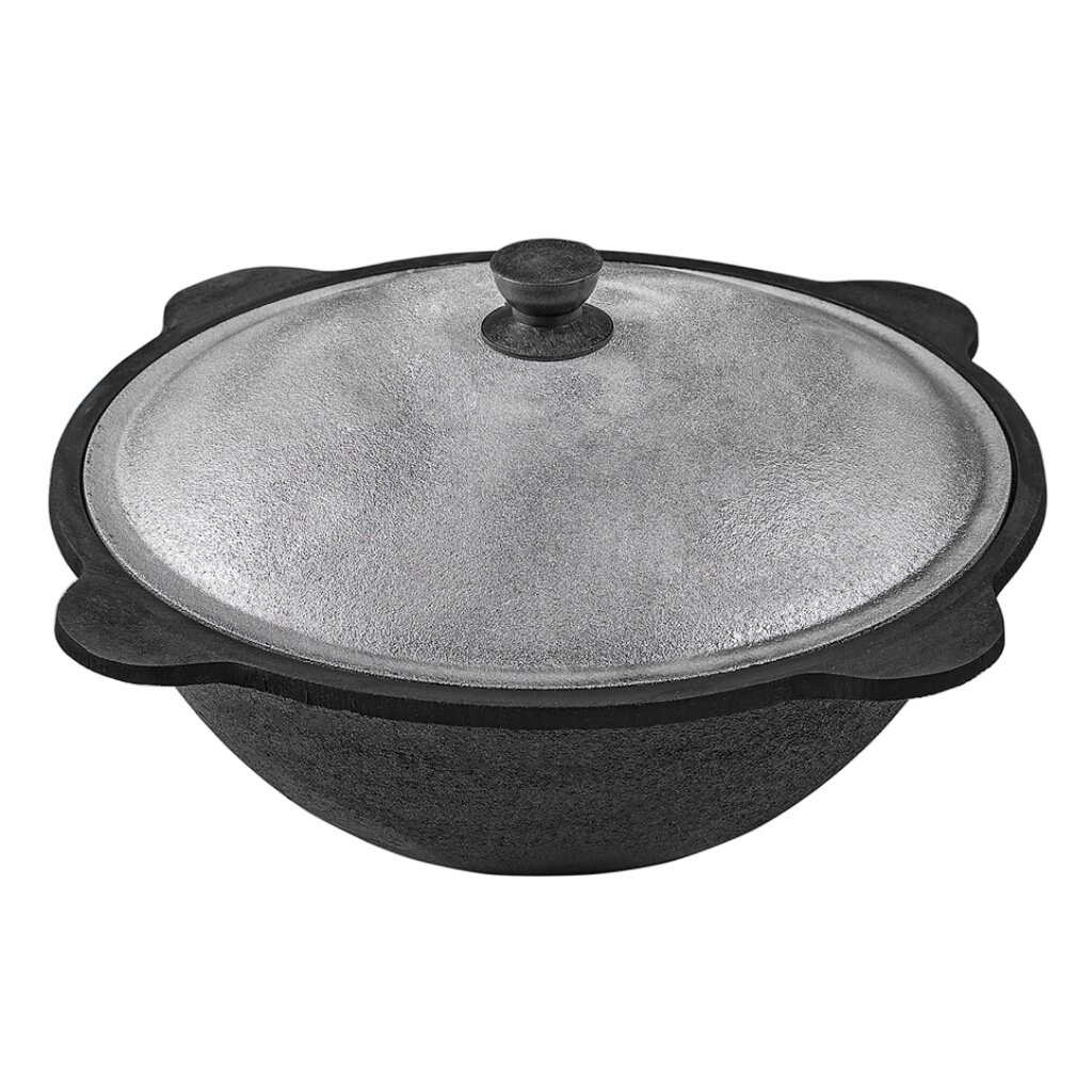 Казан 8л чугунный + крышка алюминий