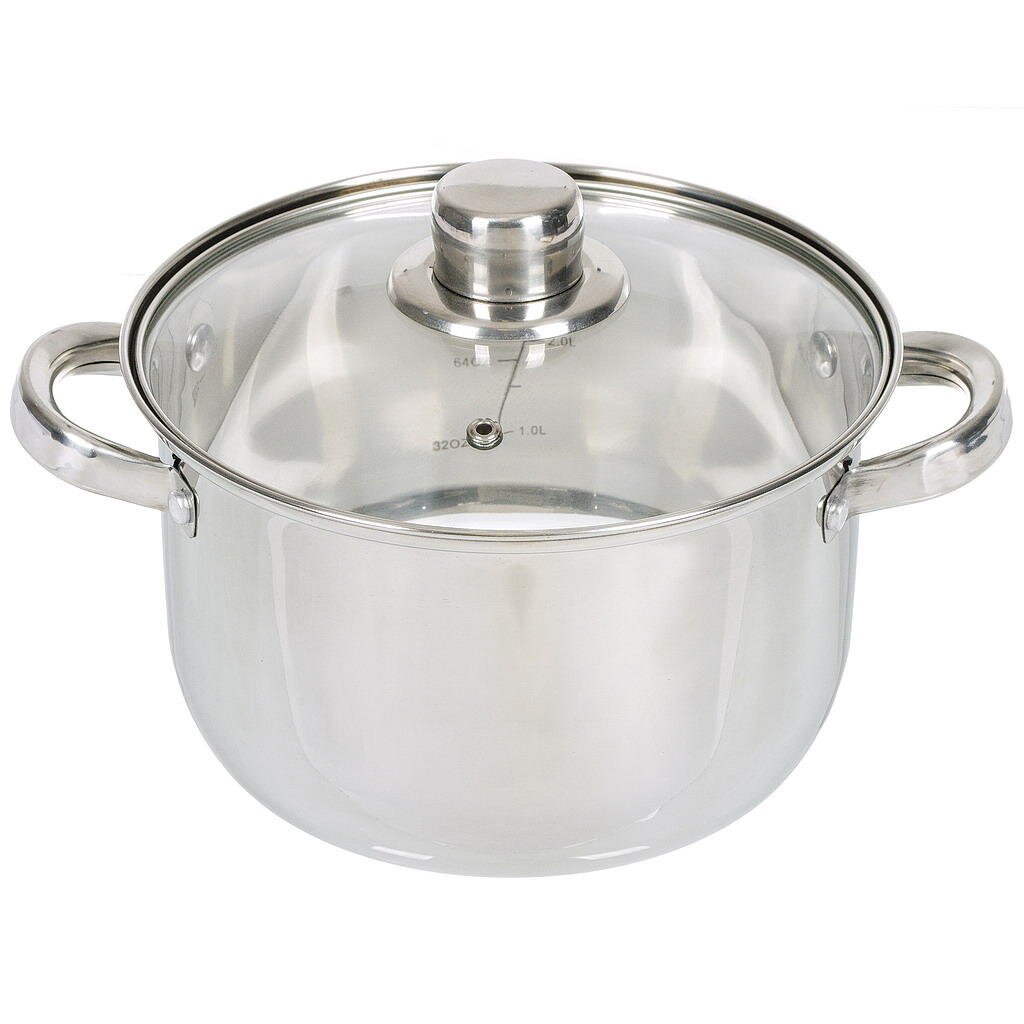 Кастрюля нерж., 3,8л, крышка стекло, DNN3