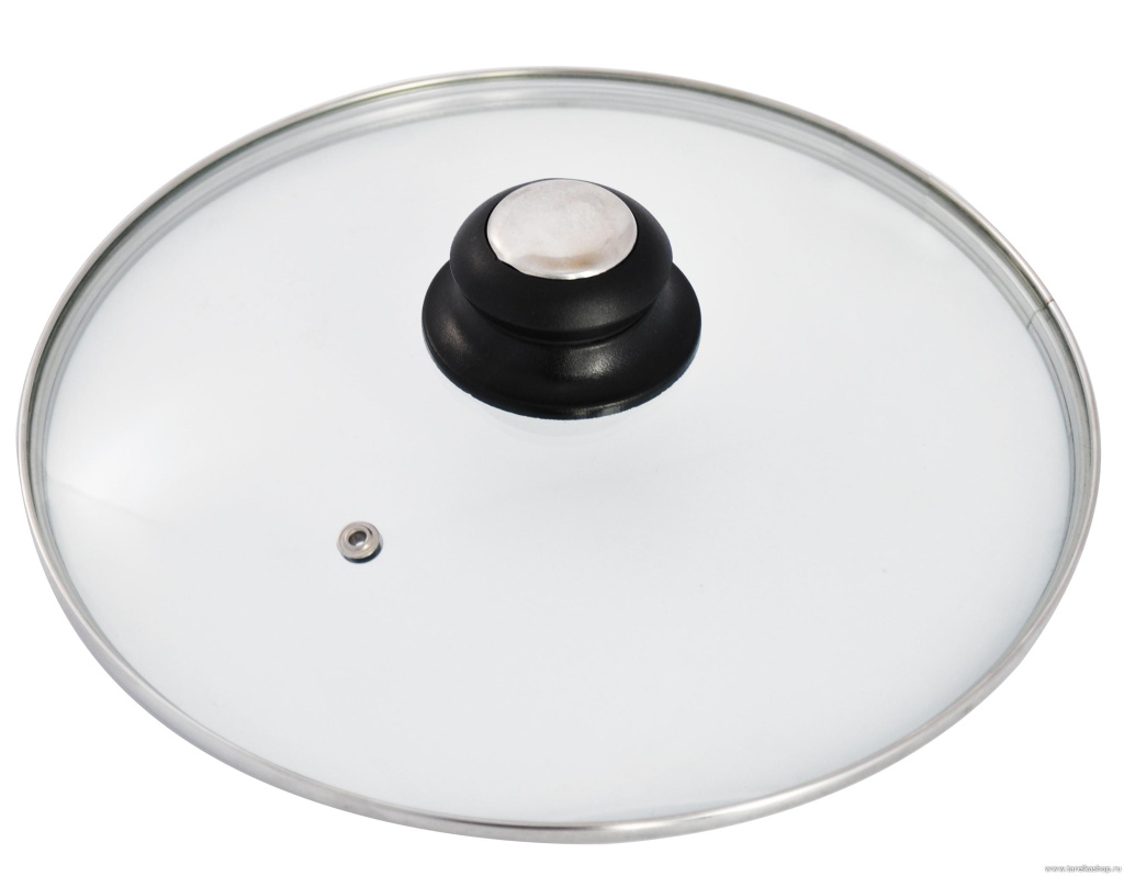Крышка стекл. 18см с мет. обод + пароотвод