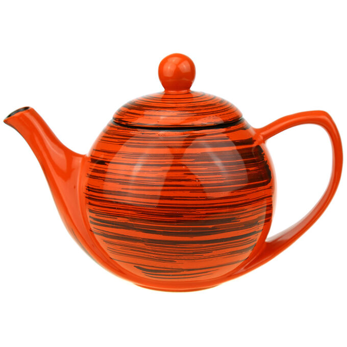 Чайник 0,7л завар. Кроха, керамич., оранж.полоска