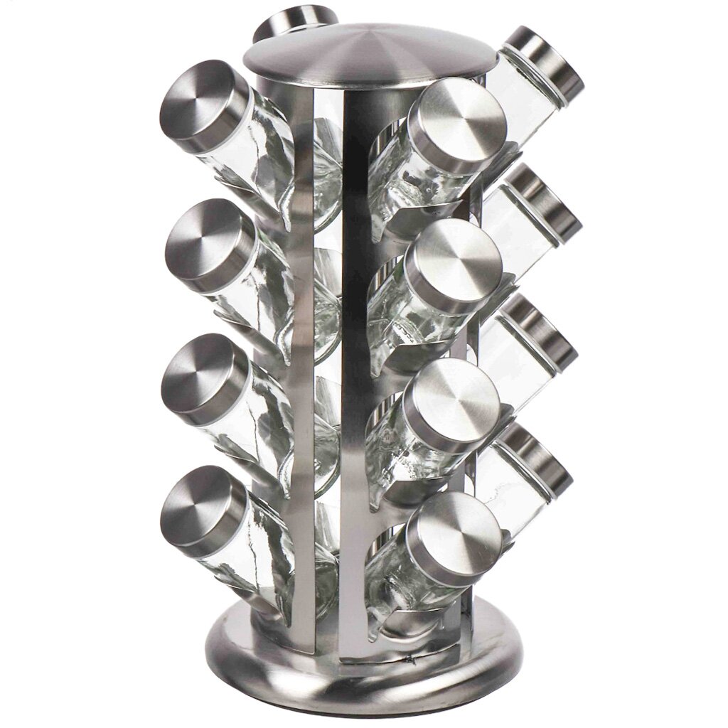 Набор для специй, стекло, 16шт