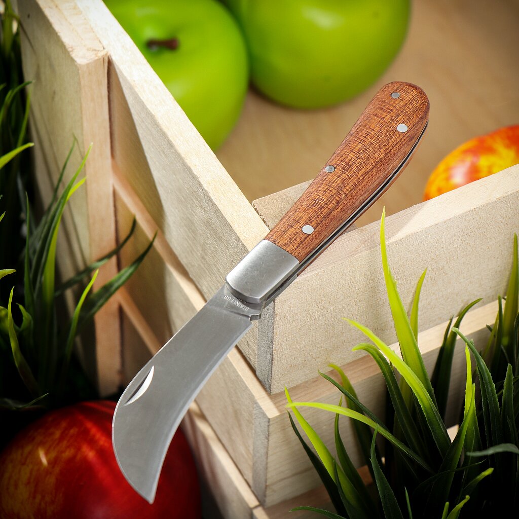 Нож садовый складной, изогнутый лезвие, 170 мм, Grandy