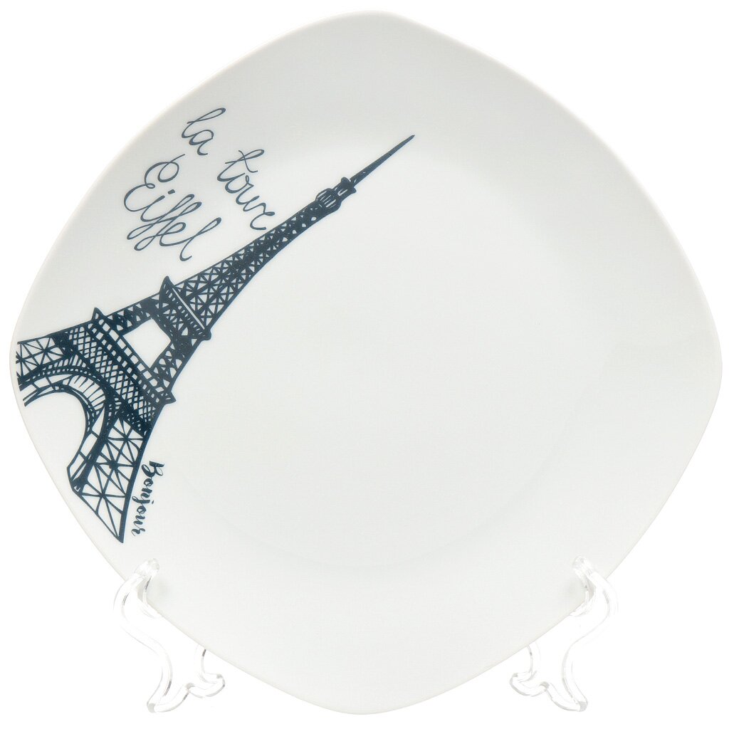 Тарелка обеденная 24см Париж, Daniks, квадратная