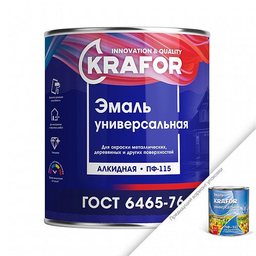 Эмаль ПФ-115 шокол 0,8кг "Krafor"
